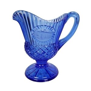 VTG cobalt Blue Fostoria Mt Vernon sauce pitcher
